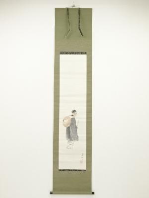 草仙筆　芭蕉翁　肉筆紙本掛軸（共箱）